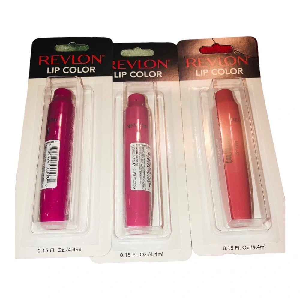 3pk Revlon Kiss‎ Cushion plush Lip Tint- Berry Lit, Pink IRL, #310 (peacy tint)